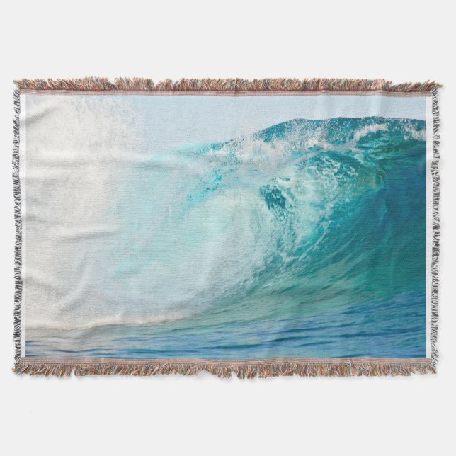 Pacific ocean blue wave breaking blanket (Front)