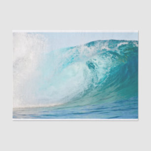 Pacific ocean blue wave breaking tissue paper