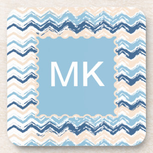 Pacific Ocean Chevron Pattern Coaster