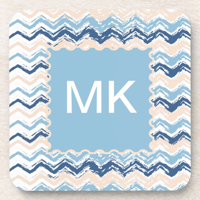 Pacific Ocean Chevron Pattern Coaster (Front)