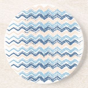 Pacific Ocean Chevron Pattern Coaster