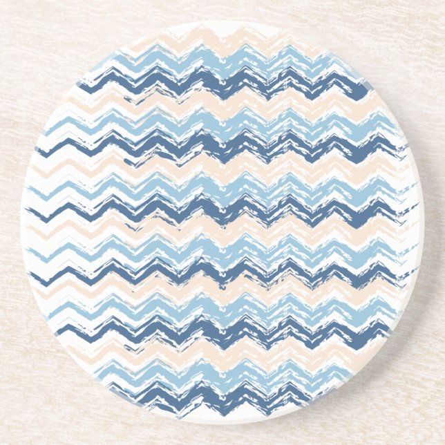Pacific Ocean Chevron Pattern Coaster (Front)