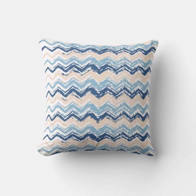 Pacific Ocean Chevron Pattern Cushion (Front)