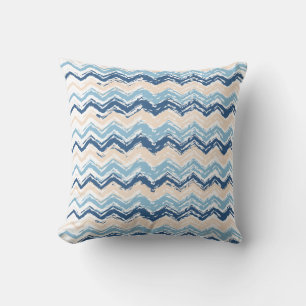Pacific Ocean Chevron Pattern Cushion