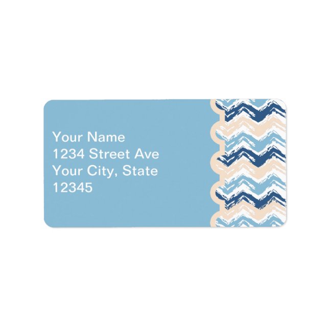 Pacific Ocean Chevron Pattern Label (Front)