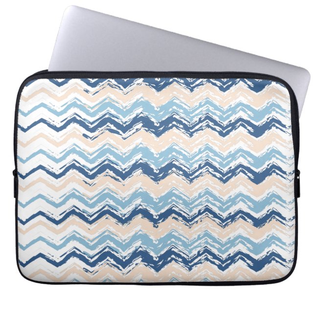 Pacific Ocean Chevron Pattern Laptop Sleeve (Front)