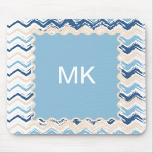 Pacific Ocean Chevron Pattern Mouse Mat
