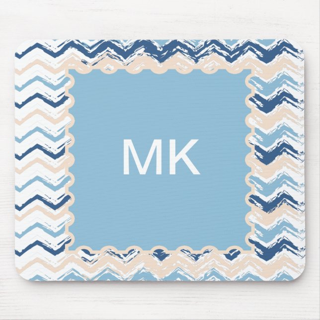 Pacific Ocean Chevron Pattern Mouse Mat (Front)