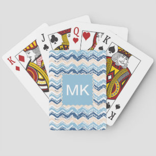 Pacific Ocean Chevron Pattern Playing Cards