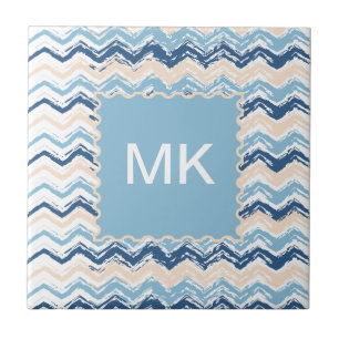 Pacific Ocean Chevron Pattern Tile