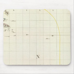 Pacific Ocean Engraved Map Mouse Mat