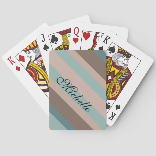 Pacific Ocean Stripes Playing Cards (Back)