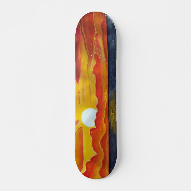 Pacific Ocean sunset seascape surf skateboard deck (Front)