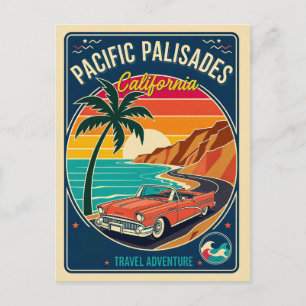 Pacific Palisades CA Retro 1950s Travel  Postcard