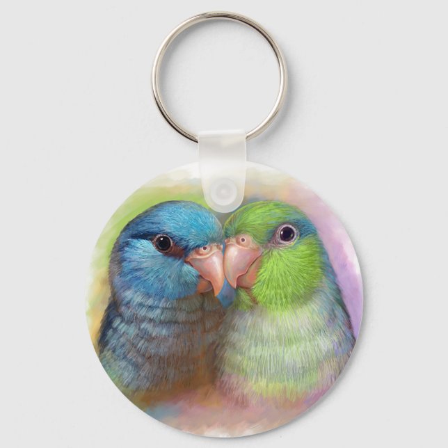 Pacific parrotlet parrot realistic painting key ring (Front)