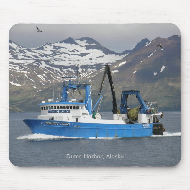 Pacific Prince, Fishing Trawler in Dutch Harbour Mouse Mat (Front)