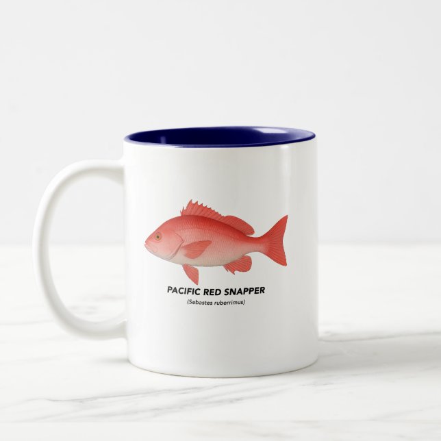 Pacific Red Snapper – Marine Animals of California Two-Tone Coffee Mug (Left)