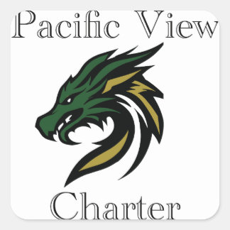 Pacific View Charter White logo Square Sticker