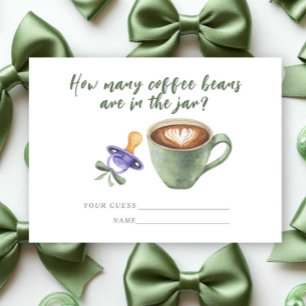 Pacifier Baby shower Guess how many coffee beans Enclosure Card