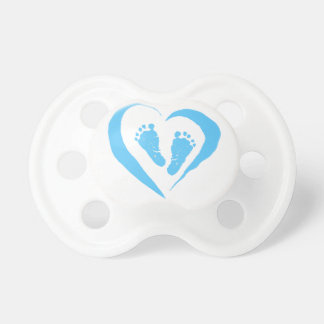 Pacifier ~ Boy Baby Feet in Blue Heart