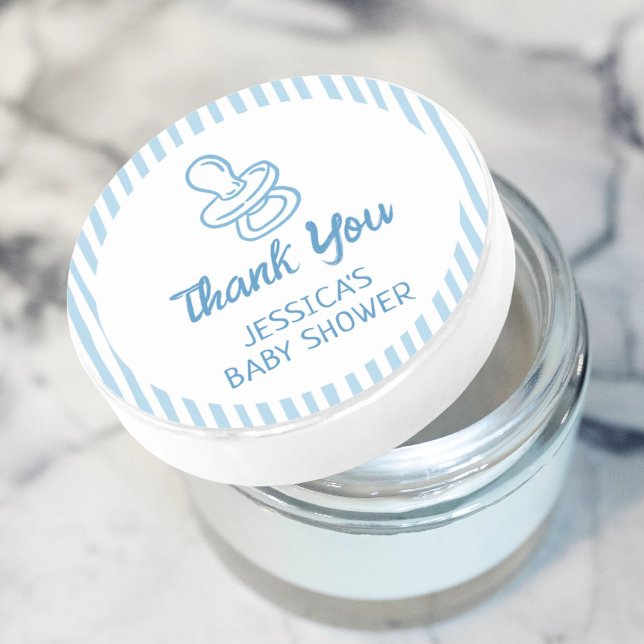 Pacifier Breakfast Boy Baby Shower Classic Round Sticker (Creator Uploaded)