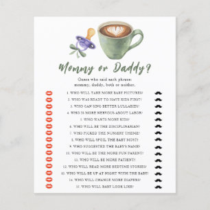 Pacifier & Coffee baby shower Mummy or daddy game