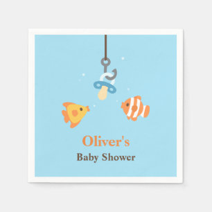 Pacifier Fish Bait Fishing Baby Shower Supplies Napkin