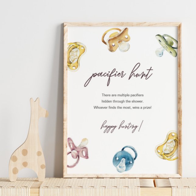Pacifier Hunt Baby Shower Game Poster (Creator Uploaded)