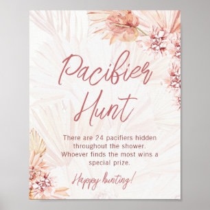 Pacifier Hunt Boho Bohemian Baby Shower Sprinkle Poster