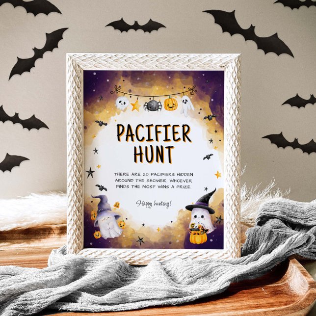 Pacifier Hunt Game Halloween Baby Shower Game Sign (Creator Uploaded)