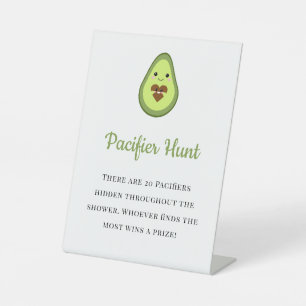 Pacifier Hunt Game Sign Avocado Fiesta Baby Shower