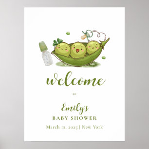 Pacifier Sweet Pea In Pod Baby Shower Welcome  Poster