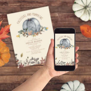 Pacifiers + Pumpkins Fall Autumn Boy Baby Shower Invitation