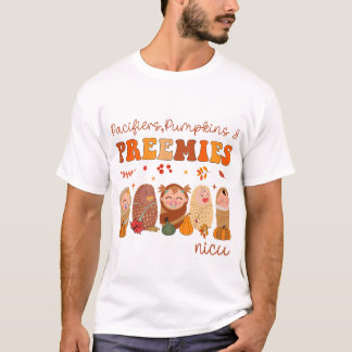 Pacifiers Pumpkins Preemies Halloween NICU Nurse T-Shirt