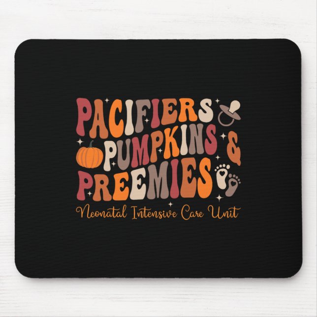 Pacifiers Pumpkins Preemies Nicu Nurse Halloween N Mouse Mat (Front)