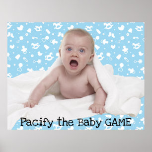 Pacify the Baby   Hilarious Baby Shower Game Poster