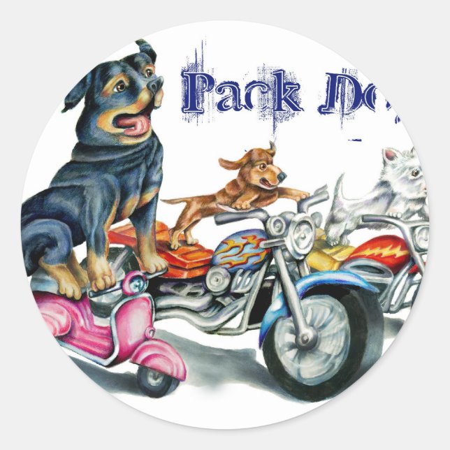 Pack Dogs Classic Round Sticker (Front)