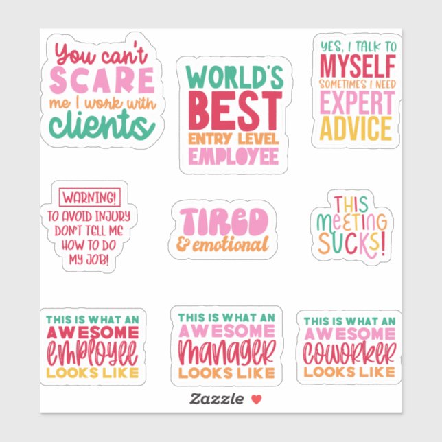  Pack  Funny Office work Sticker gifts coworkers (Sheet)