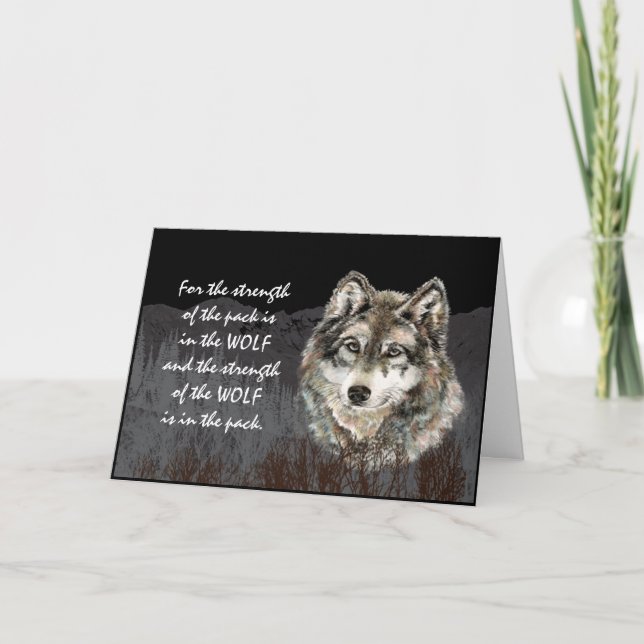 Pack Leader, Family Pack Strength Wolf Quote Card (Front)