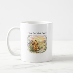 Pack Light Wander Bright Travel Adventure Quote Coffee Mug