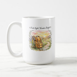 Pack Light Wander Bright Travel Adventure Quote Coffee Mug