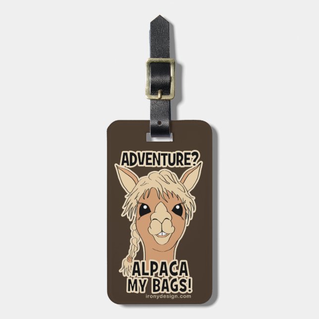 Pack My Bags Funny Alpaca Llama Luggage Tag (Front Vertical)