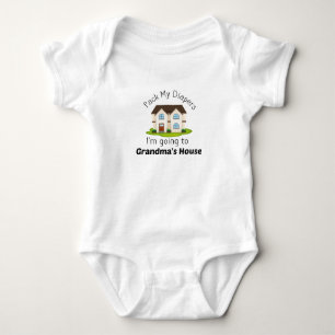 Pack My Diapers I'm Going To Grandma's House  Baby Bodysuit