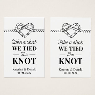 Pack of 100  No Hole Take a Shot We Tied The Knot