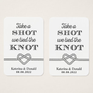 Pack of 100  No Hole Take a Shot We Tied The Knot