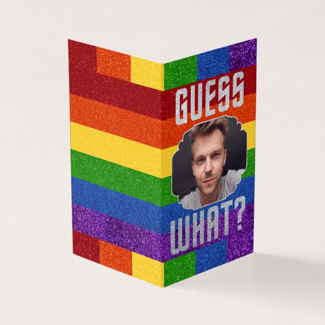 Pack of 25 LGBT Glitter Coming Out Photo Card (Outside)