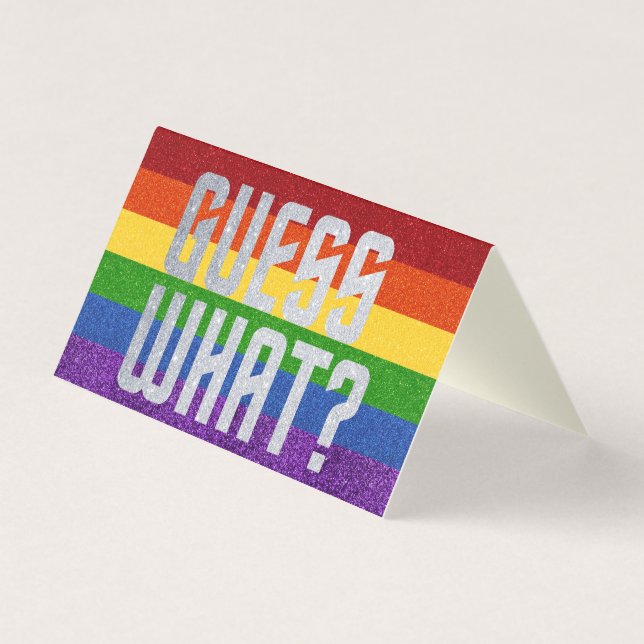 Pack of 25 LGBT Glitter Guess What? Coming Out (Front)
