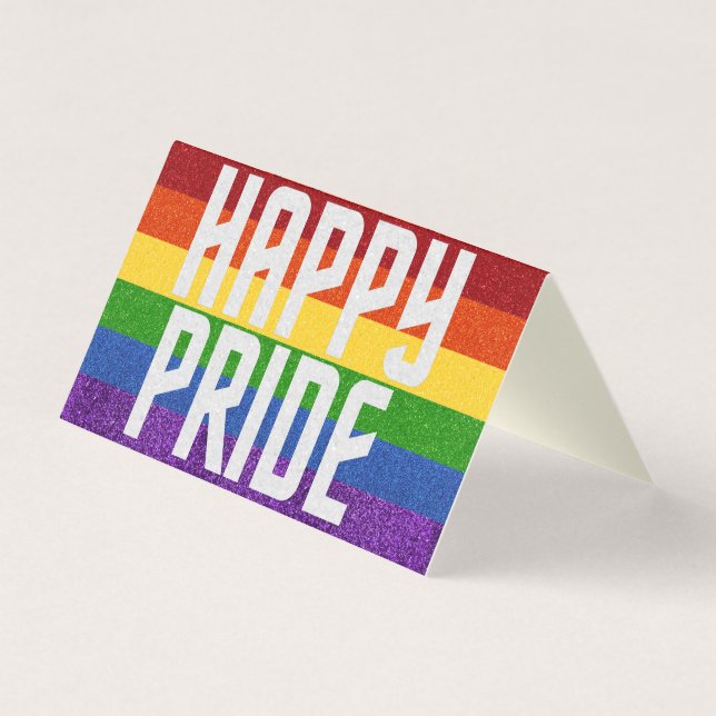 Pack of 25 LGBT Glitter Happy Pride Card (Front)
