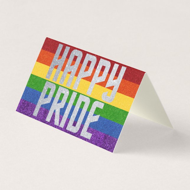 Pack of 25 LGBT Glitter Happy Pride Card (Front)