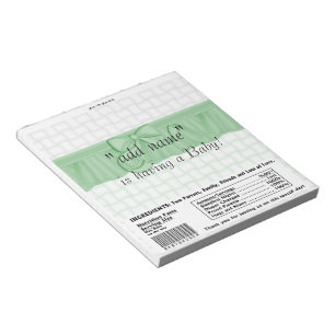 Pack of Baby Shower Candy Bar Wrapper Party Favour Notepad